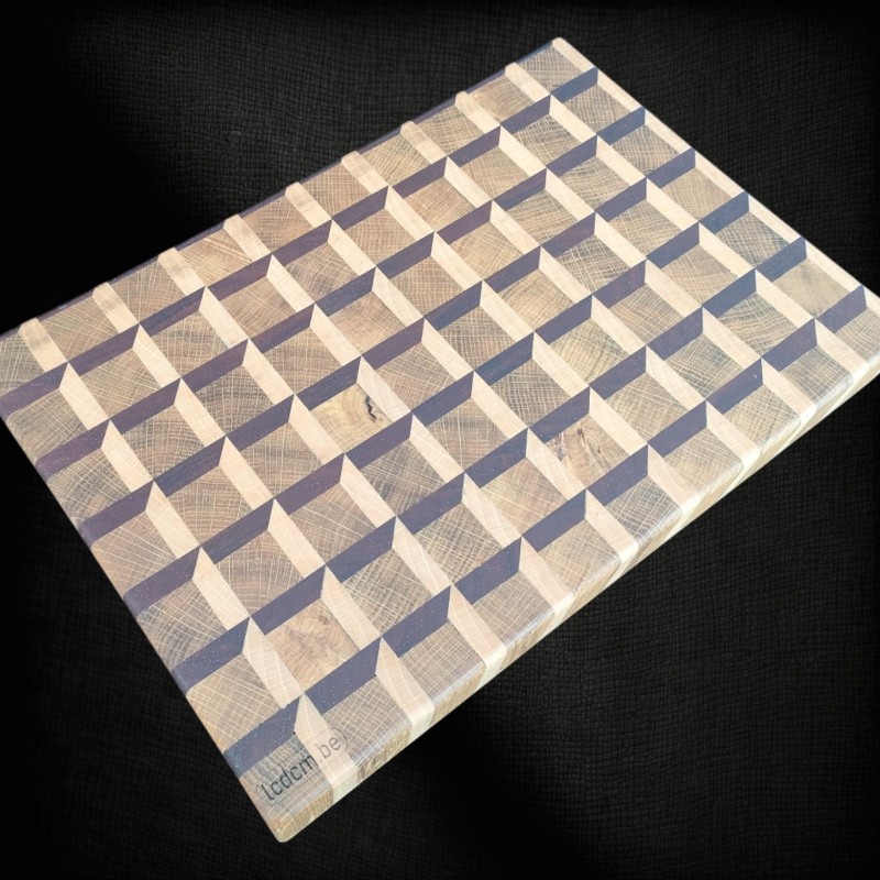 Planche en bois de bout ou billot (34 x 23 x 3,8 cm)