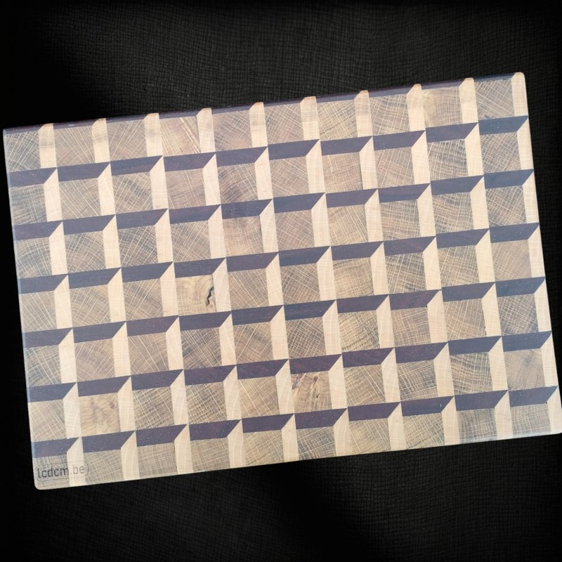 Planche en bois de bout ou billot (34 x 23 x 3,8 cm)