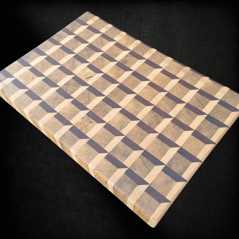 Planche en bois de bout ou billot (34 x 23 x 3,8 cm)