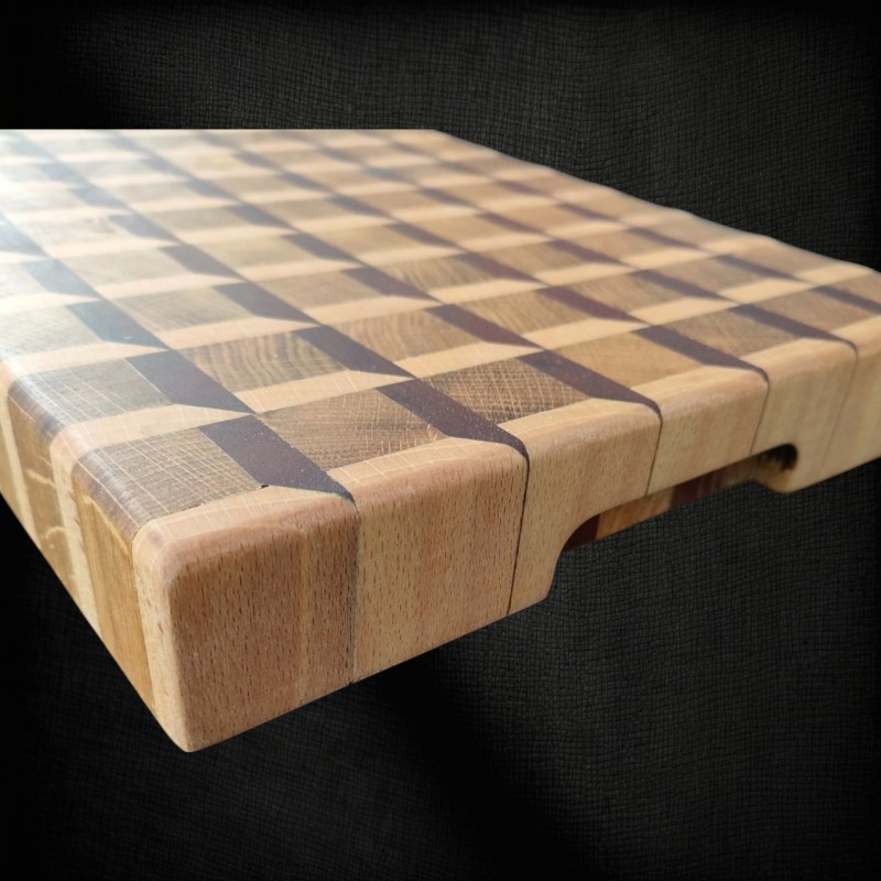 Planche en bois de bout ou billot (34 x 23 x 3,8 cm)