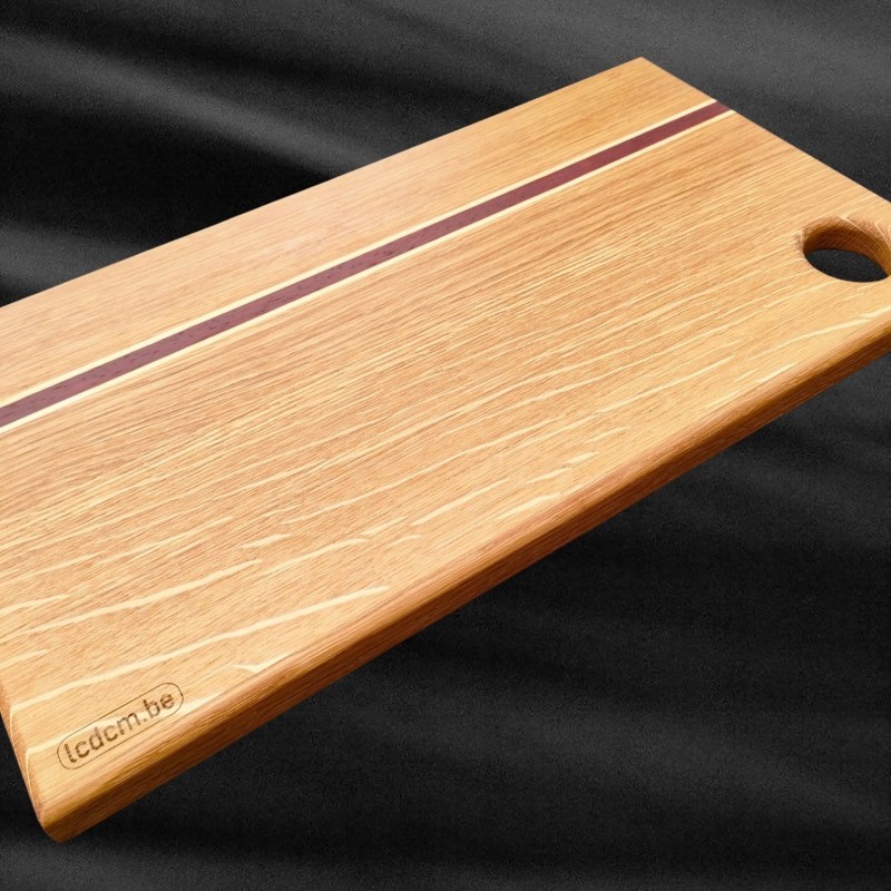 Planche artisanale en chêne | Incrustations exotiques | Unique | PL2520