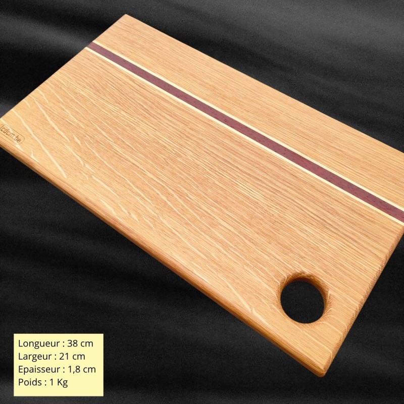 Planche artisanale en chêne | Incrustations exotiques | Unique | PL2520
